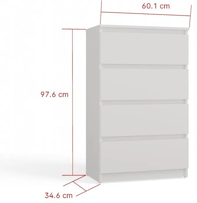 Komoda Musecalo 3 (biela). Akcia -22%. Vlastná spoľahlivá doprava až k Vám domov. 1132794