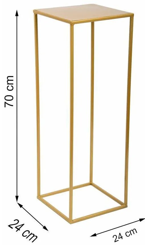 STOJAN NA KVETINÁČ SIMPLE 70X24X24 CM ZLATÁ