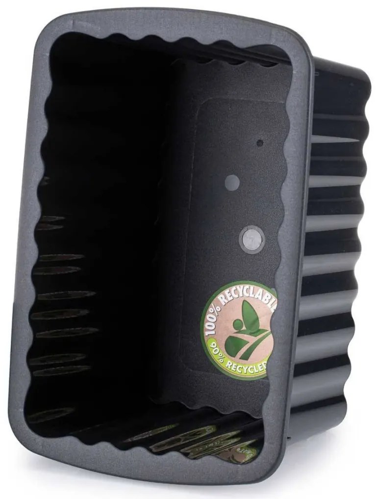 Úložný box s vekom 30x16 cm, čierny, recyklovatelný  plast