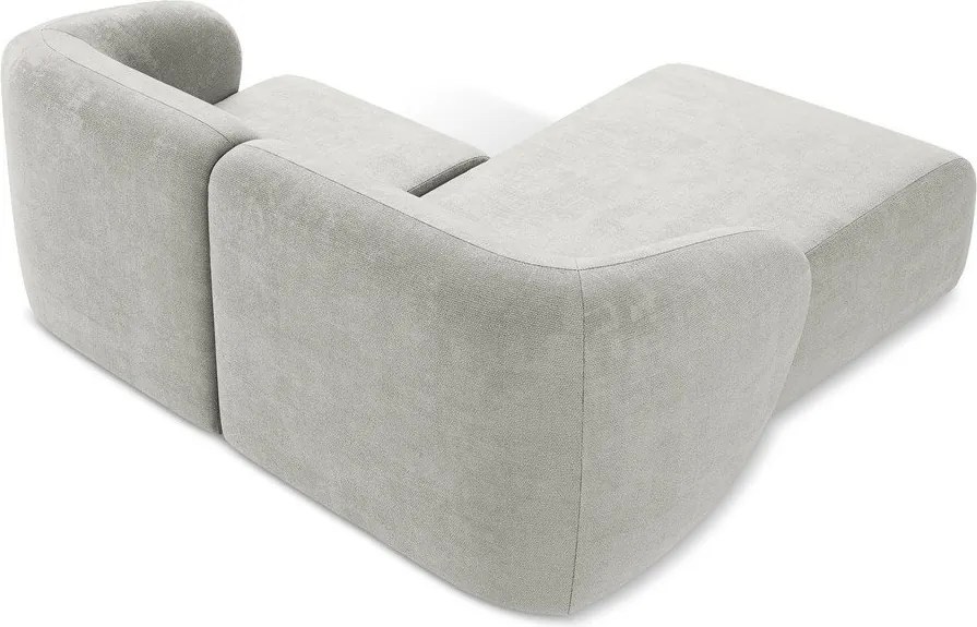 Svetlosivá ženilková rohová pohovka (ľavý roh/s leňoškou) Lani – Makamii