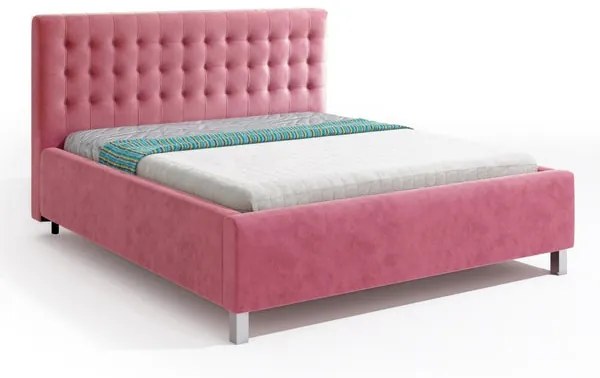 Čalúnená posteľ Adore 180x200, ružová, bez matraca