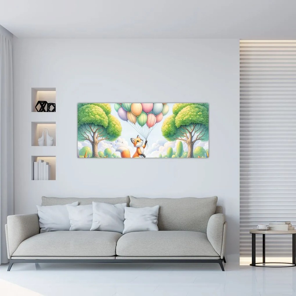 Obraz – Šťastná líška (120x50 cm)