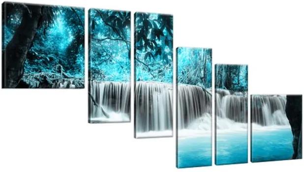 Obraz na plátne Vodopád v modrej džungli 220x100cm 2551A_6D