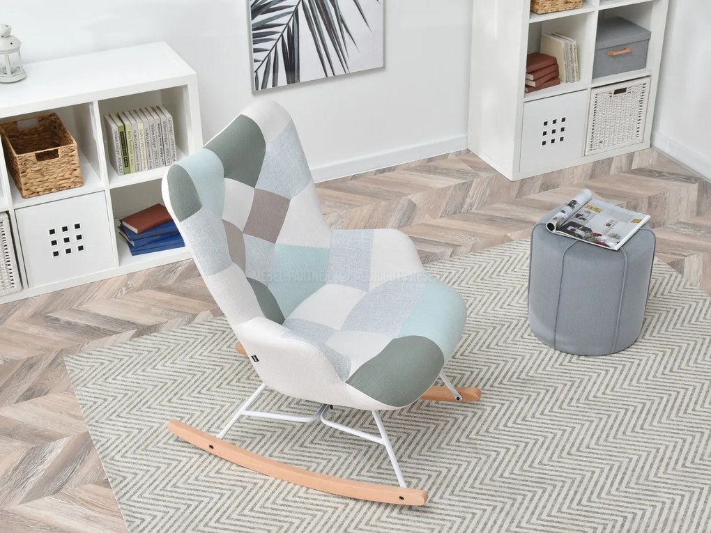 Kreslo Sibyla (patchwork + čierna). Akcia -26%. Vlastná spoľahlivá doprava až k Vám domov. 1110392