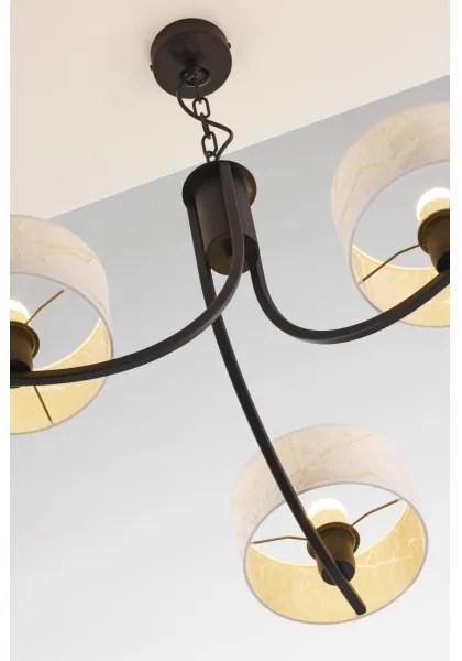 Jupiter 2103 - Luster na reťazi ARTHUR 3xE27/15W/230V biela/čierna/mramorový dekor