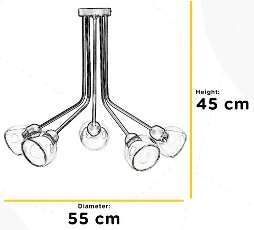ONLI - Prisadený luster DENVER 5xE14/6W/230V