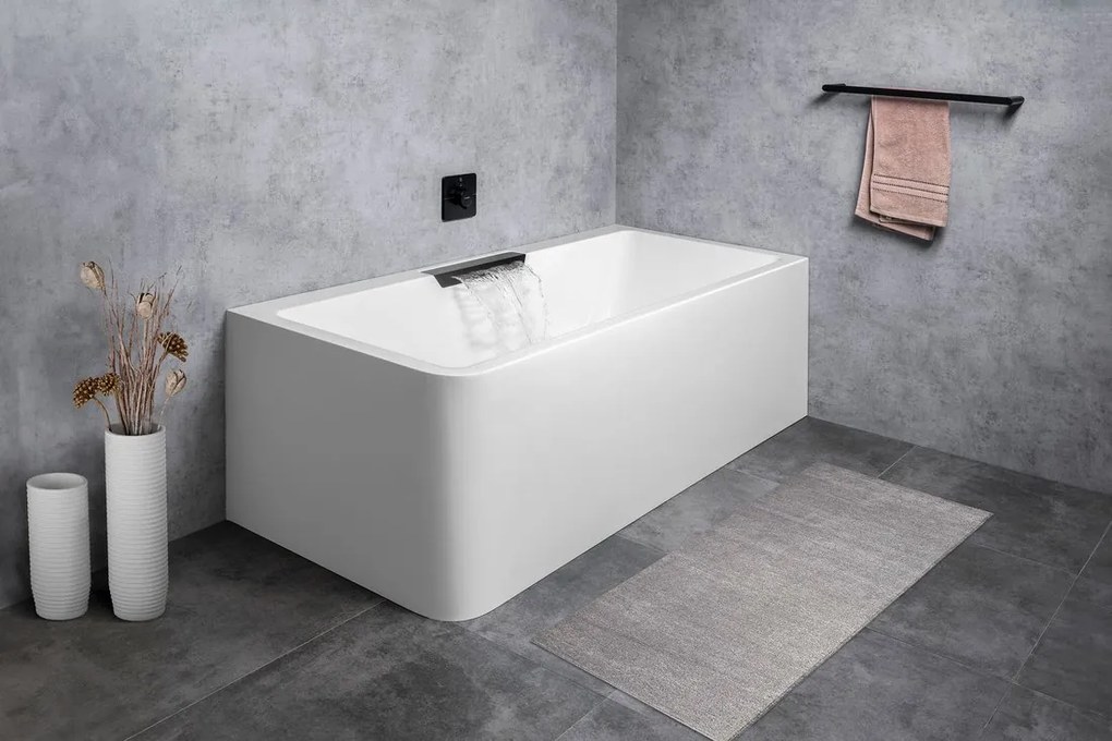 Polysan Polysan, CASCATA R MONOLITH obdĺžniková vaňa 180x80x60cm, kaskáda nerez, 73836MR.100