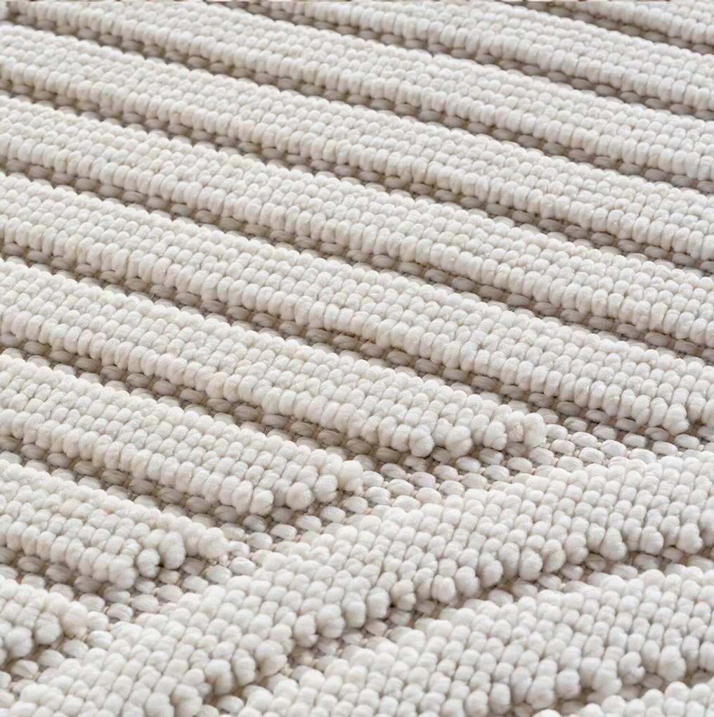 Ayyildiz, Kusový koberec Helix 2201 cream kruh, 160x160, biela, chodba / predsieň