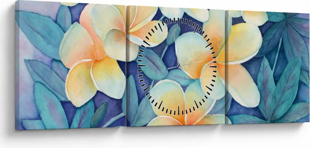 Obraz - Tropické kríky (s hodinami) (90x30 cm)