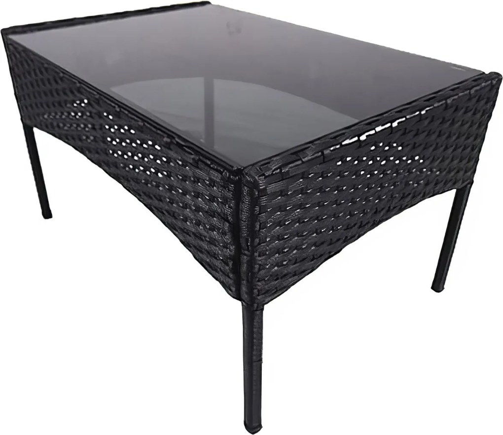 Záhradná zostava 2+1+1 THASOS, čierna