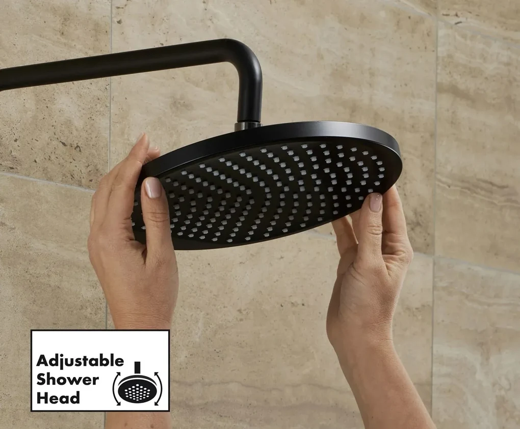 Hansgrohe Vernis Blend, Showerpipe 240 1jet EcoSmart 9 l, s termostatom, čierna matná, HAN-26428670