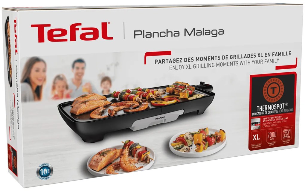 Elektrický plancha gril Tefal Malaga Successor CB503813 Strieborný/Čierny
