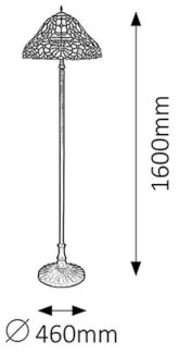Stojaca lampa Tiffany Rabalux 8088 kolekcia Mirella Ø46*160