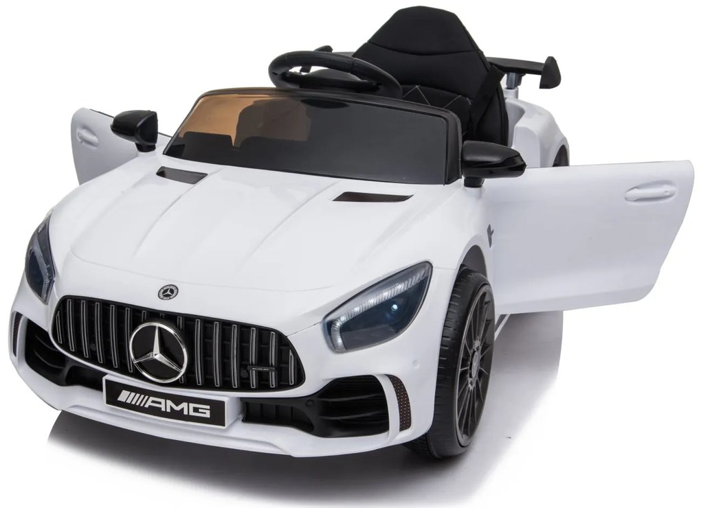 Detské elektrické autíčko na diaľkové ovládanie BestBerg BBCC-50W - Mercedes-Benz AMG GT R / od 3 rokov / nosnosť 25 kg / biela