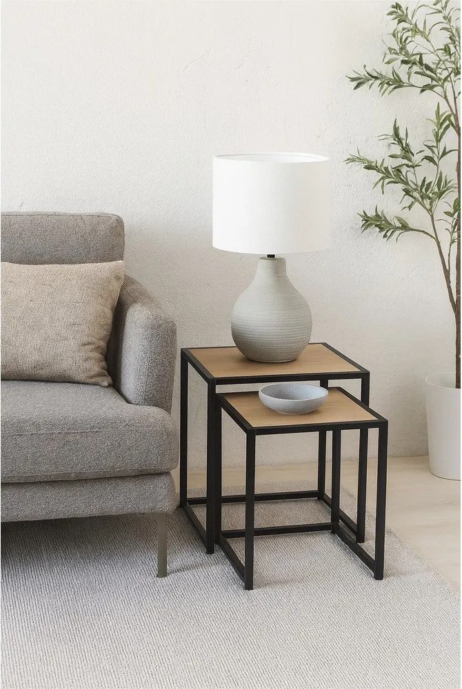 Odkladacie stolíky v súprave 2 ks v dekore duba 38x38 cm Noah – Bonami Essentials