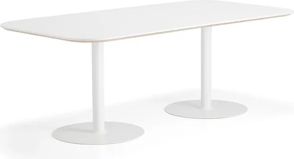 Stôl METRIC, zaoblené rohy, 2000x1000x720 mm, biela