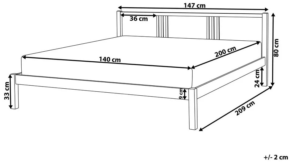 Manželská posteľ 140 cm VALLES (s roštom) (biela). Vlastná spoľahlivá doprava až k Vám domov. 1007546