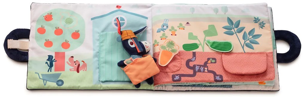 Lilliputiens - textilná knižka - Oslík Ignác na farme