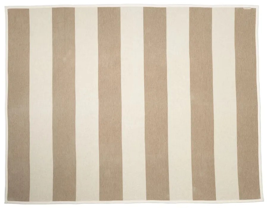 Béžovo-krémová deka s prímesou vlny 140x180 cm Bob Mud Vanilla – Pappelina