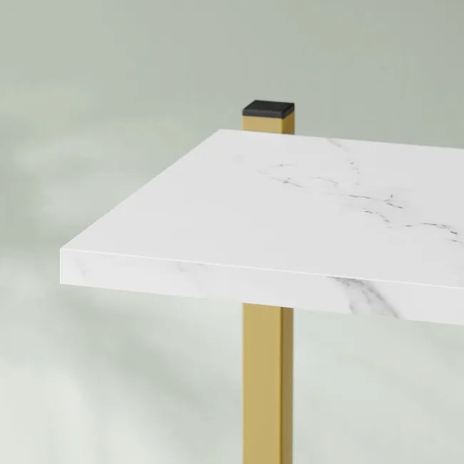 Stojan na kvety so šiestimi policami - mramor / zlaté nohy