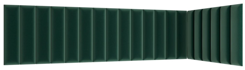 Set 20 čalúnených panelov Quadra 210x90x60 cm (zelená). Akcia -19%. Vlastná spoľahlivá doprava až k Vám domov. 1052007