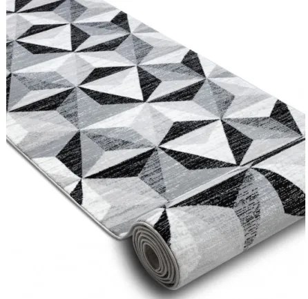 Behúň ARGENT - W6096 trojuholníky 3D sivý / čierny