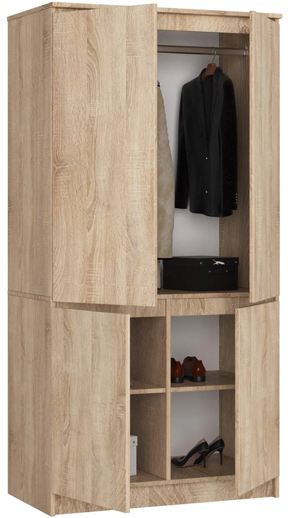 Šatní skříň CLP S90/4D dub sonoma