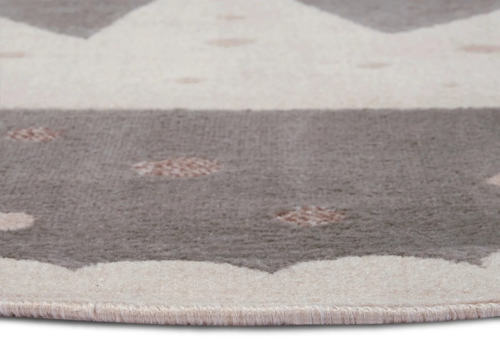 Hanse Home, Detský koberček Adventures 105969 Cream Grey kruh, 100x100 (priemer) kruh, šedá, detská izba