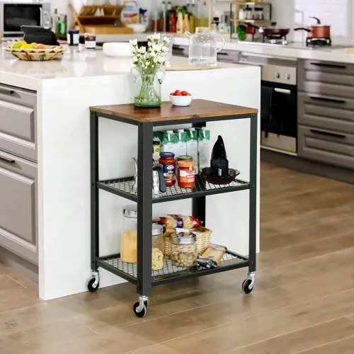 Servírovací stôl na kolieskach VASAGLE LRC78X