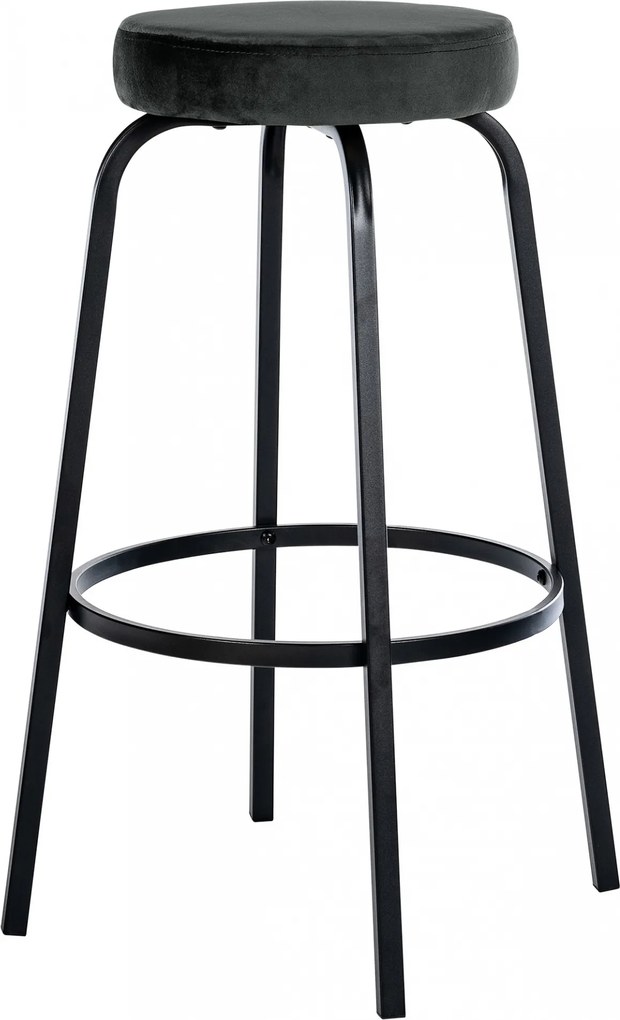 Barová stolička Kamari zamat - tmavo šedá