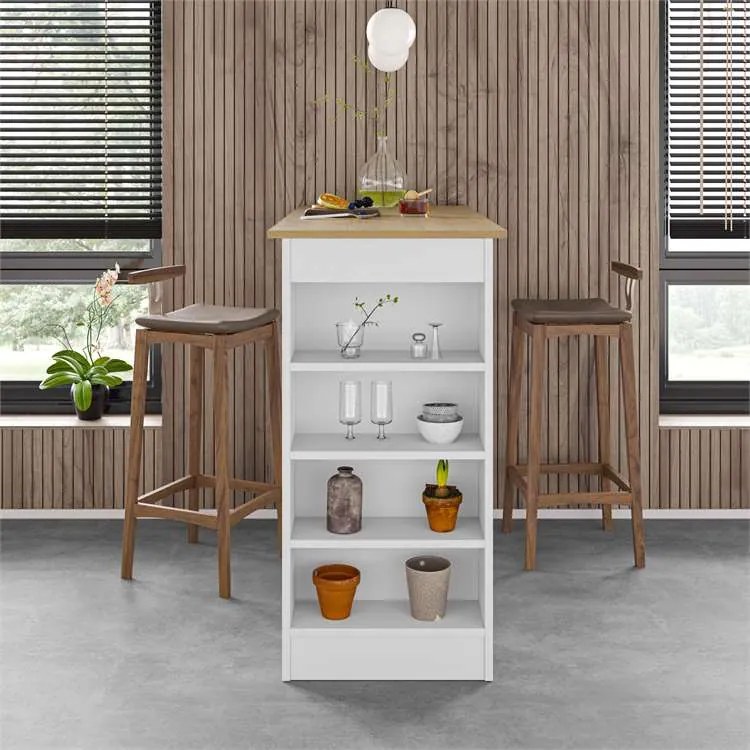 Barový stůl Houseland Swallow dub safírový/bílý