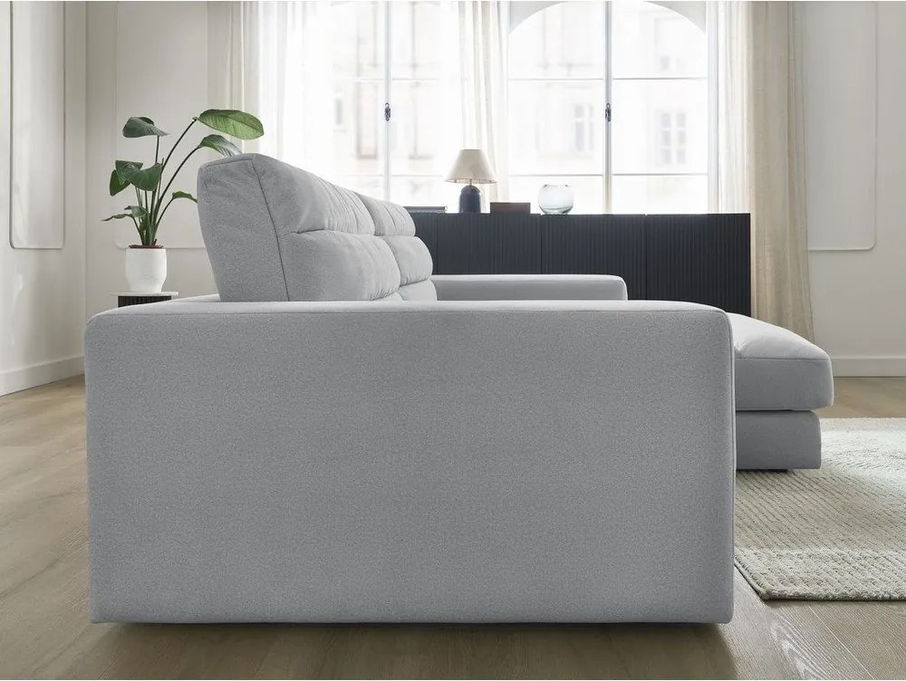 Svetlosivá zamatová rohová pohovka (pravý roh/s leňoškou) Sierra – Bobochic Paris