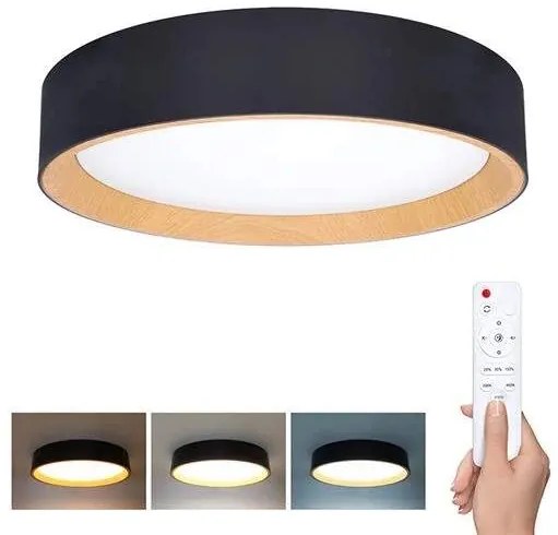 Solight LED osvetlenie s diaľkovým ovládačom čierne , 48W, 3360lm, 39cm, stmievateľná