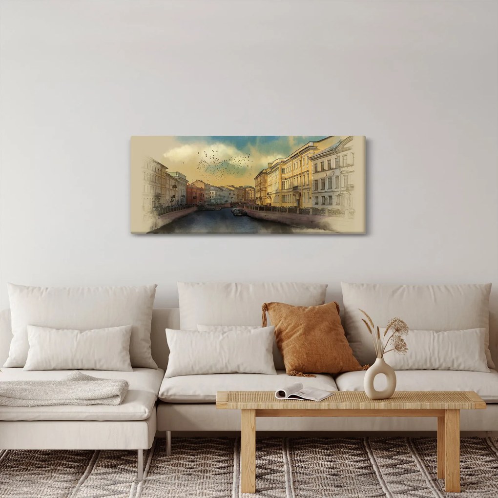 Obraz - Moyka rieka, Petrohrad, Rusko (120x50 cm)