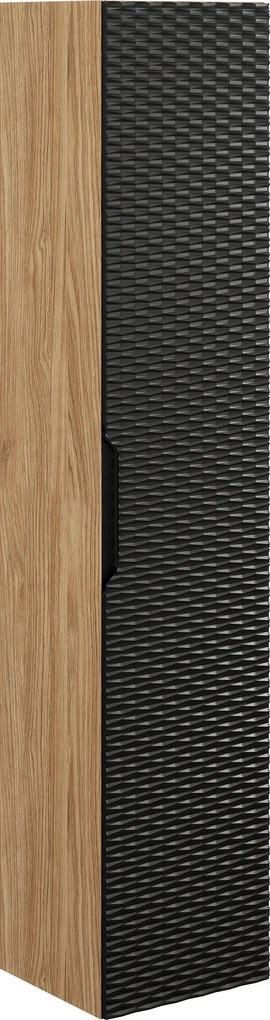 Comad Doplnková kúpeľňová skrinka vysoká Ocean Black 35 olejovaný dub/čierna