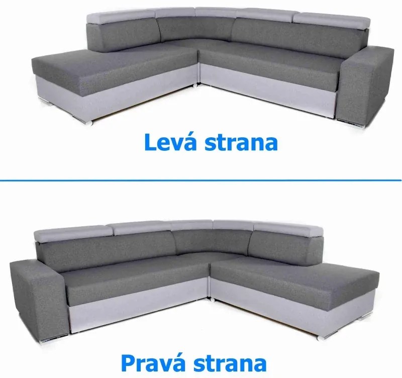 Sedacia súprava Milo - rohová, šedá / čierna (sl70 / 71), Ľavá