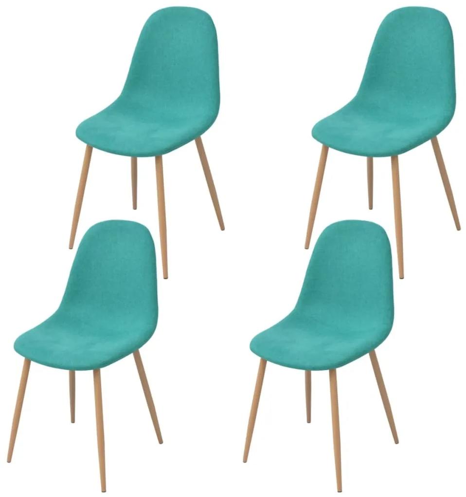 vidaXL Jedálenské stoličky, 4 ks, látkové, zelené