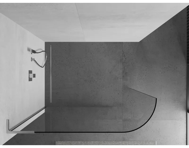 Mexen Kioto L, sprchová zástena Walk-In 120 x 200 cm, 8mm číre sklo, chrómový profil, 800-120-103-01-06