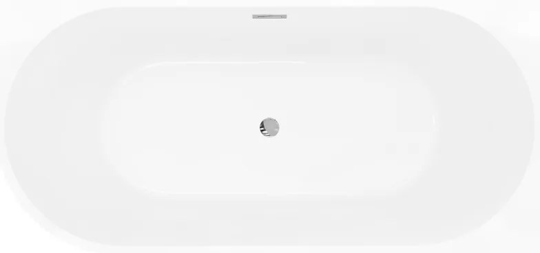 Mexen Silo, rohová voľne stojaca ryhovaná vaňa, pravá, 170 x 80 cm, biela lesklá, chrómový prepad, 52891708000P-01