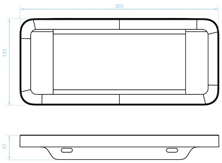 Kuchinox APO, nástenná polička 301x131x37 mm, biela matná, LAV-AKA_600T