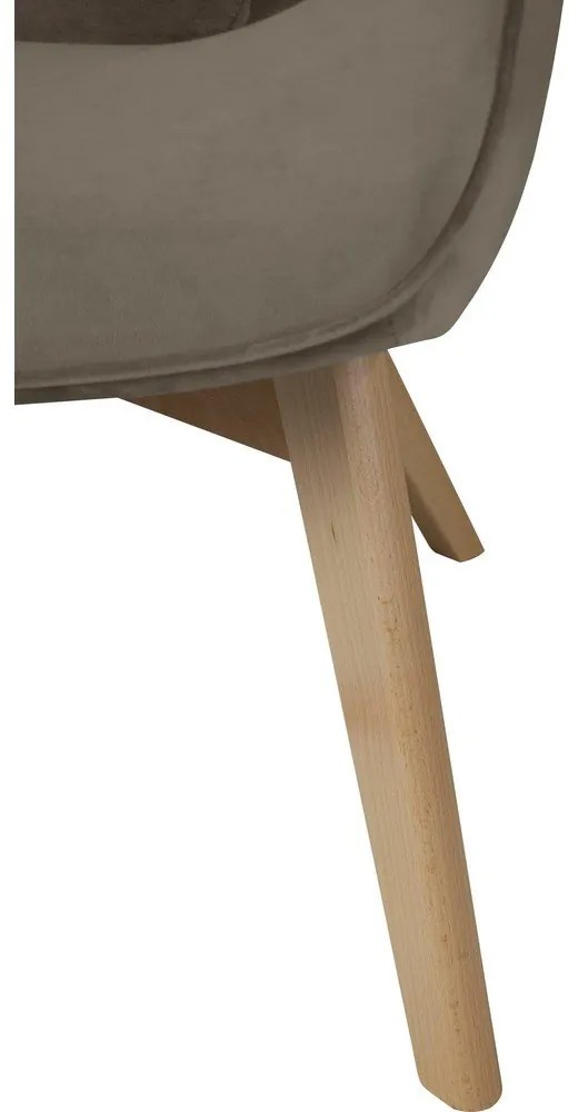 Svetlohnedé zamatové kreslo Niko – Ropez