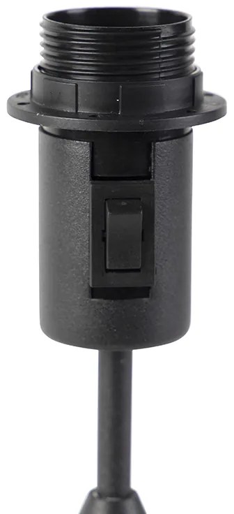 Stolná lampa čierna s ľanovým tienidlom čiernym 35 cm nastaviteľná - Parte