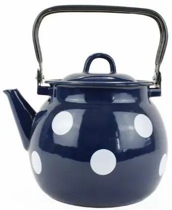 Čajník smalt 3,5L, modrý bodkovaný KLC