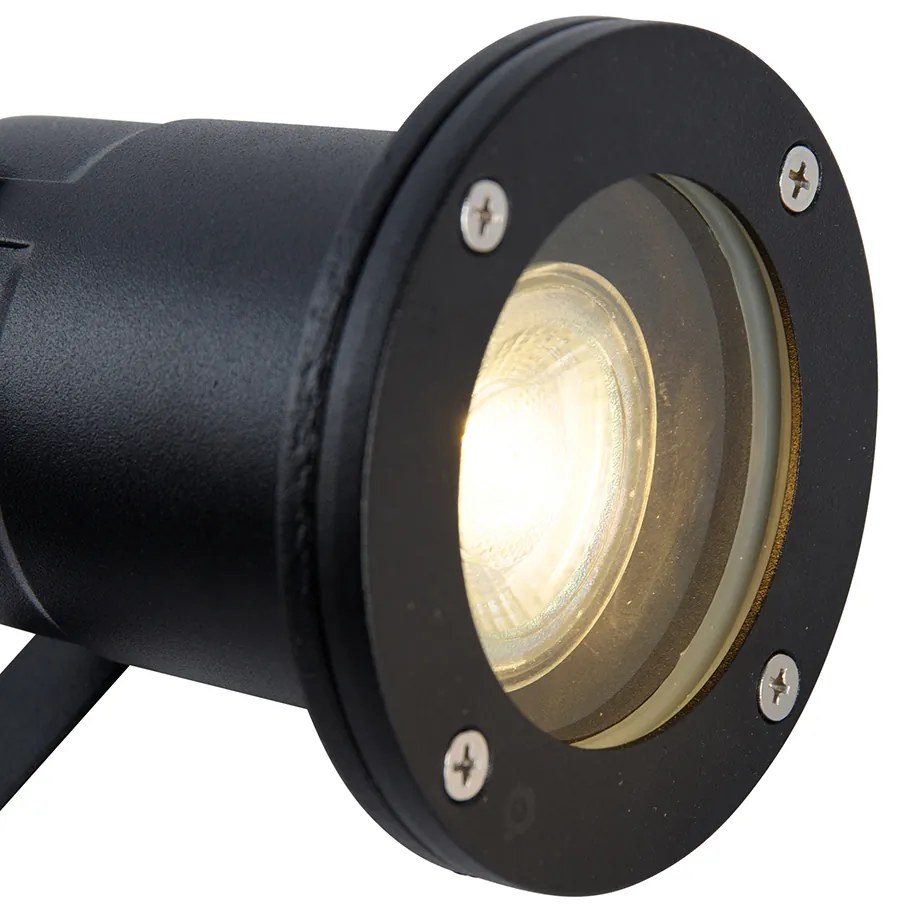 Priemyselný inteligentný bodový reflektor s hrotom čierny vrátane WiFi GU10 IP65 - Basic