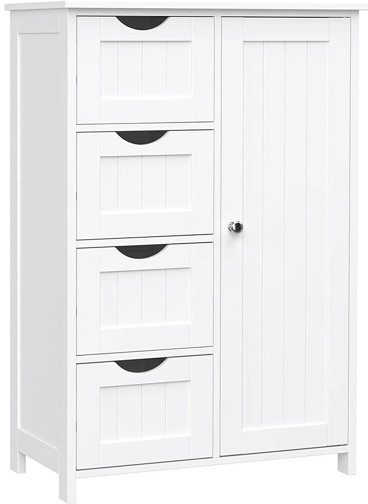 Kúpeľňová skrinka, so 4 zásuvkami, 30 x 55 x 82 cm, biela