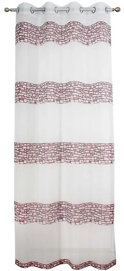 Závesy Naos 140x250 18412 červená/biely