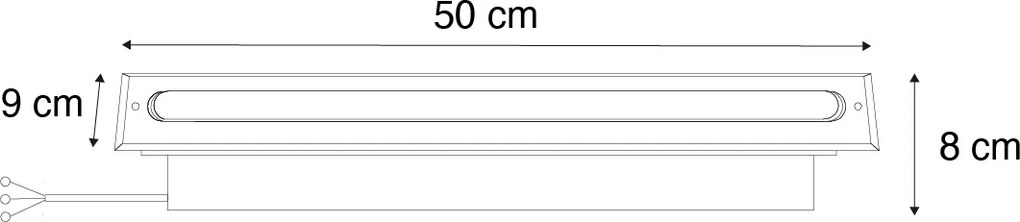 Sada 2 moderných zemných bodových svetiel čierna 50 cm vrátane LED IP65 - Eline