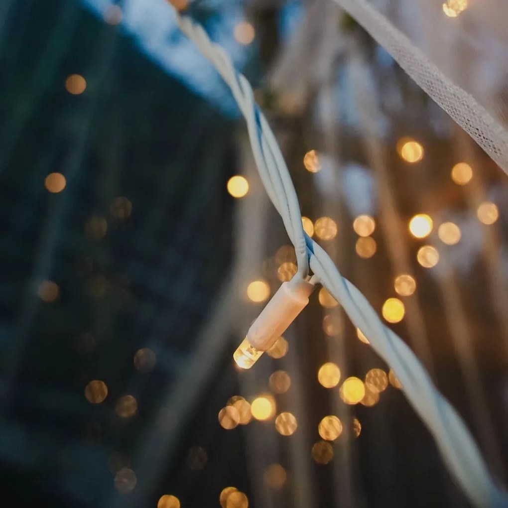 DECOLED Svetelná reťaz LED FLASH, 20 m, teplá biela, 120 diód, IP67