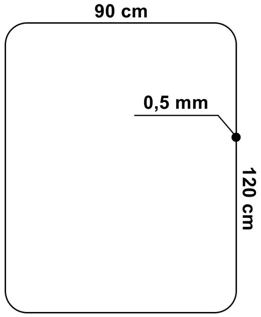 Podložka pod stoličku 120x90 cm priesvitná