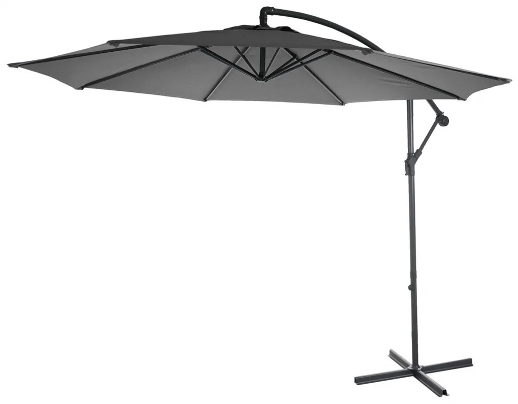 Slnečník Acerra Ø 3m polyester/oceľ - sivá bez stojanu